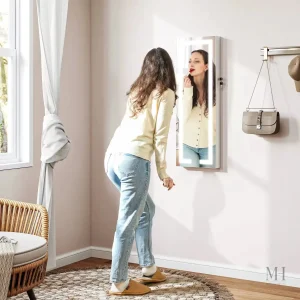 Armoire à Bijoux avec Miroir LED et Rangement Sécurisé