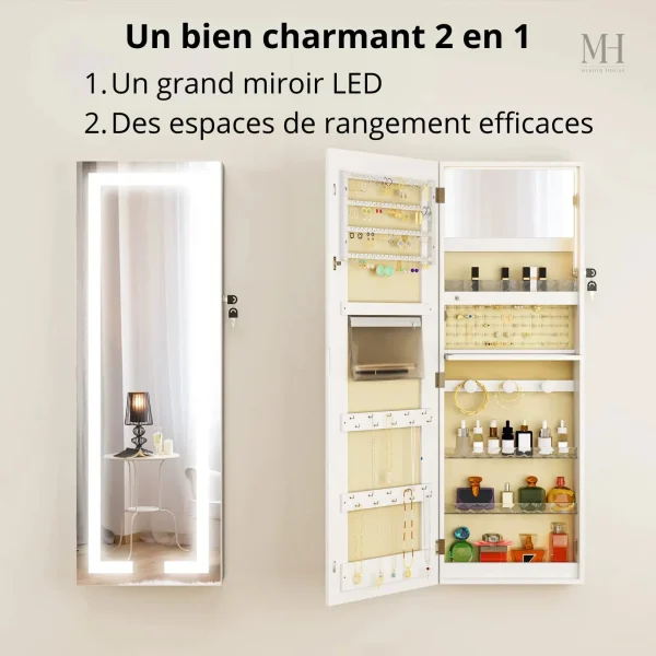 Armoire à bijoux décorative avec espace de rangement spacieux