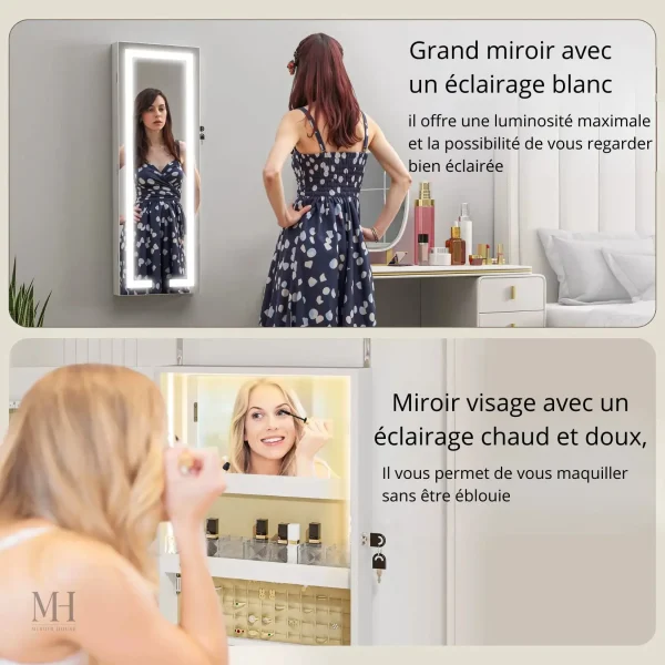 Miroir à bijoux élégant pour une touche contemporaine dans la chambre