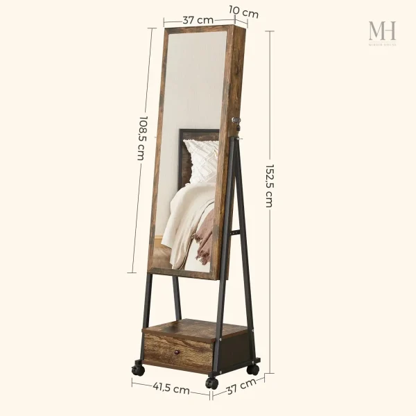 Armoire à bijoux moderne avec miroir intégré