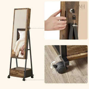 Rangement à bijoux élégant avec miroir pour toutes vos pièces