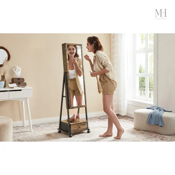 Armoire à bijoux avec miroir, pratique et esthétique