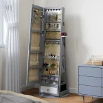 Miroir décoratif avec base rotative 360° pour bijoux