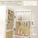 Éclairage LED intégré pour armoire à bijoux miroir