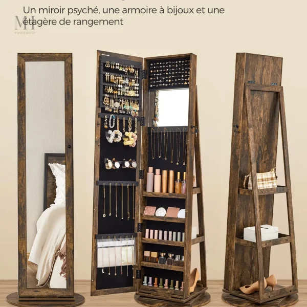 Armoire décorative pour bijoux avec miroir intégré