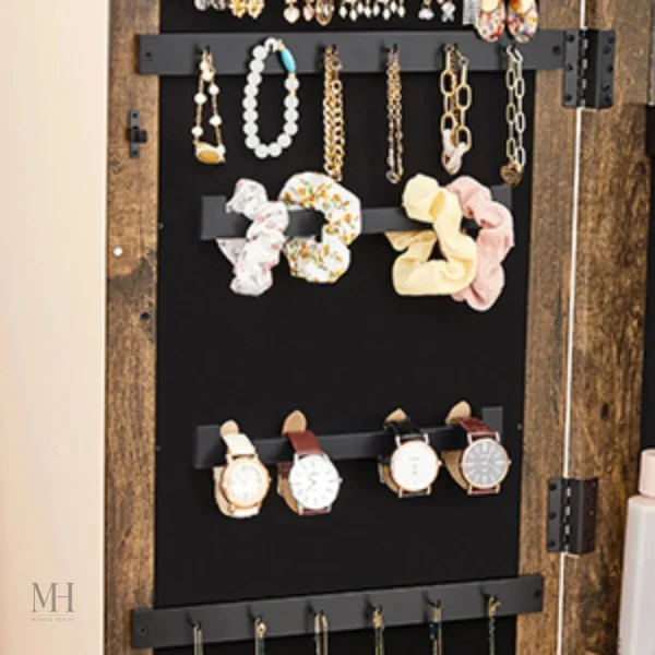 Solution de rangement pour bijoux avec miroir décoratif