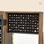 Rangement fonctionnel pour bijoux avec miroir sur pied