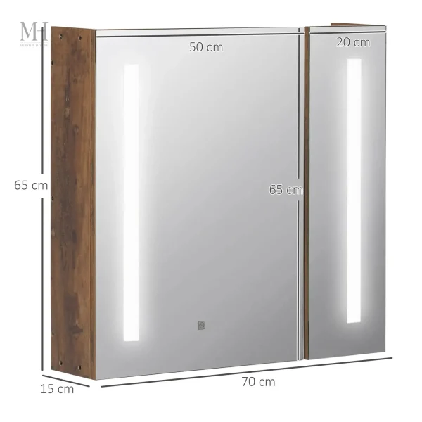 Miroir LED intégré pour salle de bain moderne