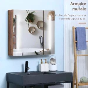 Armoire murale élégante avec miroir éclairé