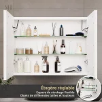 Élégante armoire de salle de bain 80 cm
