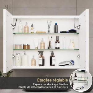 Élégante armoire de salle de bain 80 cm