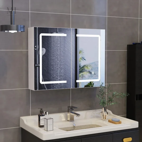 Miroir et rangement optimisé pour salle de bain