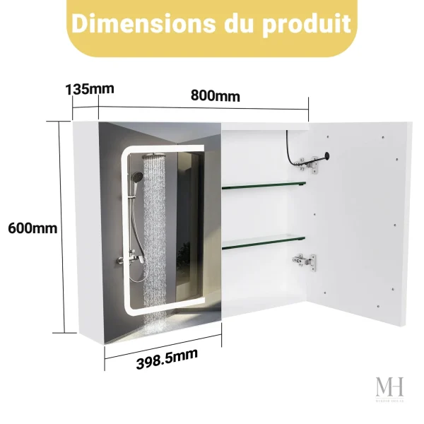 Armoire à miroir moderne pour espace réduit
