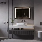 Rangement fonctionnel avec miroir pour salle d'eau