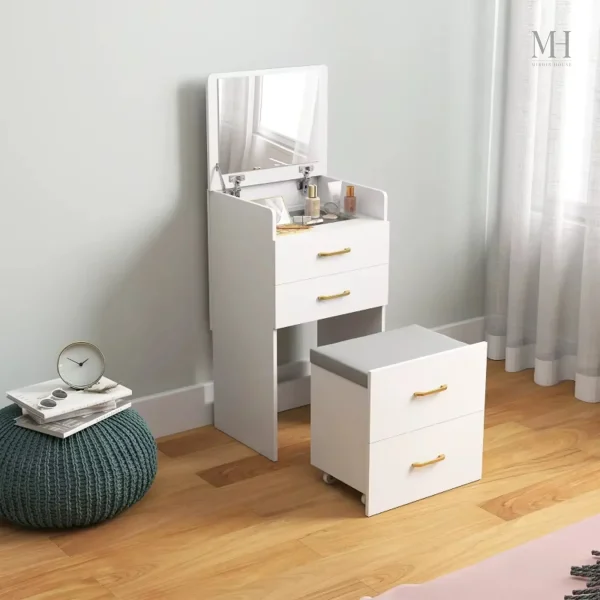 armoire-bijoux-1 Armoire Bijoux Coiffeuse avec Miroir Rabattable