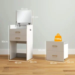 Armoire décorative pour bijoux avec tabouret inclus