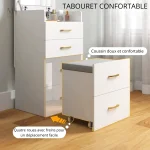 Miroir rabattable sur armoire à bijoux élégante