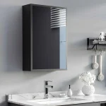 Armoire de Toilette Miroir Noire Compacte