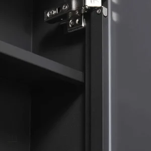 Miroir Noir pour Salle de Bain, Rangement Pratique