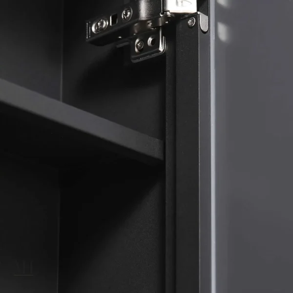 Miroir Noir pour Salle de Bain, Rangement Pratique