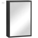 Élégante Armoire de Toilette Noire avec Miroir