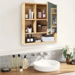 Armoire miroir salle de bain en bambou