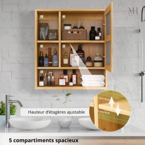 Miroir intégré pour armoire de salle de bain