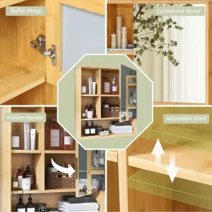 Rangement pratique avec panneau miroir