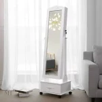 Armoire miroir à bijoux élégante et pratique de 156 cm