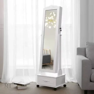 Armoire miroir à bijoux élégante et pratique de 156 cm