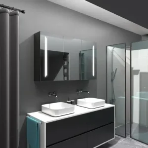 Armoire miroir LED 120x70 cm pour salle de bain avec éclairage