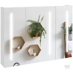 Armoire miroir salle de bain 90 cm avec éclairage LED