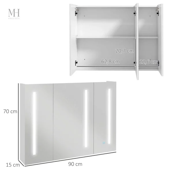 Miroir et éclairage LED, solution esthétique pour salle de bain