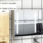 Espace de rangement fonctionnel avec miroir pour salle de bain