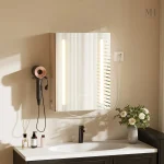 Armoire miroir LED 60 cm avec anti-buée et prise USB