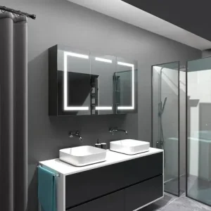 Armoire miroir salle de bain 120 cm au design élégant