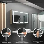Rangement pratique avec miroir intégré pour salle de bain