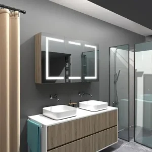 Élégante armoire miroir 120 cm pour optimisation de l'espace