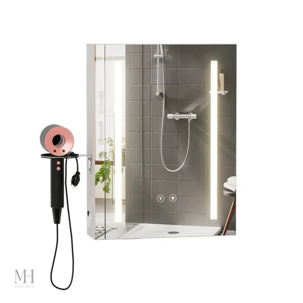 Miroir LED pour salle de bain avec port USB intégré