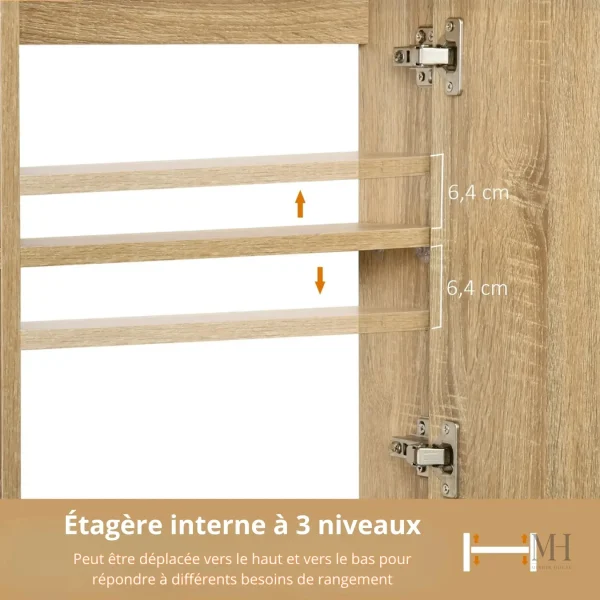 Miroir et rangements pour une salle de bain fonctionnelle