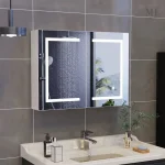 Miroir LED pratique pour rangement dans la salle de bain
