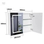 Miroir salle de bain LED 80 cm, design moderne