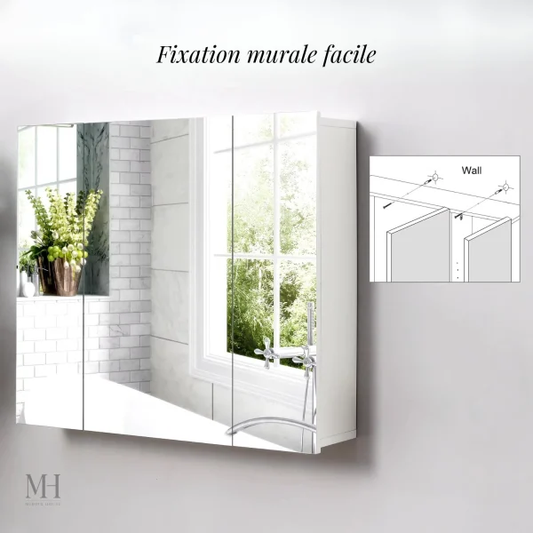 Armoire miroir 70 cm pour un rangement efficace