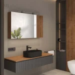 Rangement efficace avec miroir pour salle de bain
