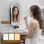 Miroir LED Noir avec design arche pour salle de bain