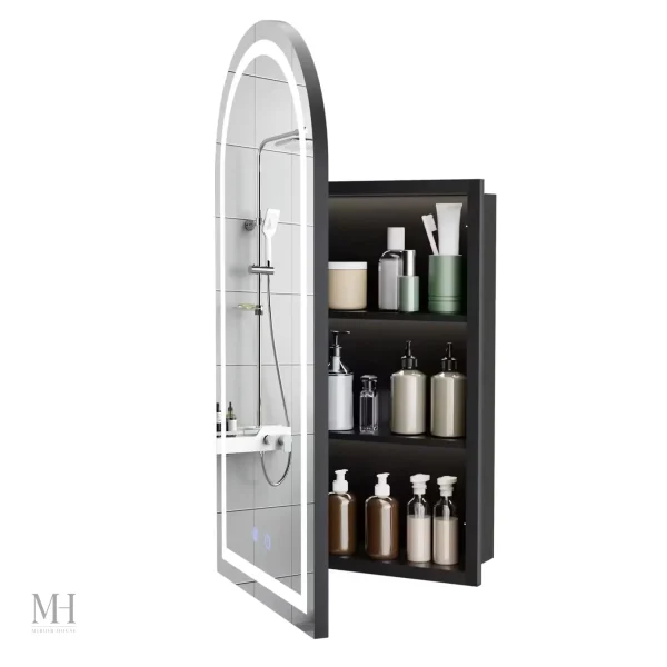 Miroir LED intégré pour éclairage optimal dans la salle de bain