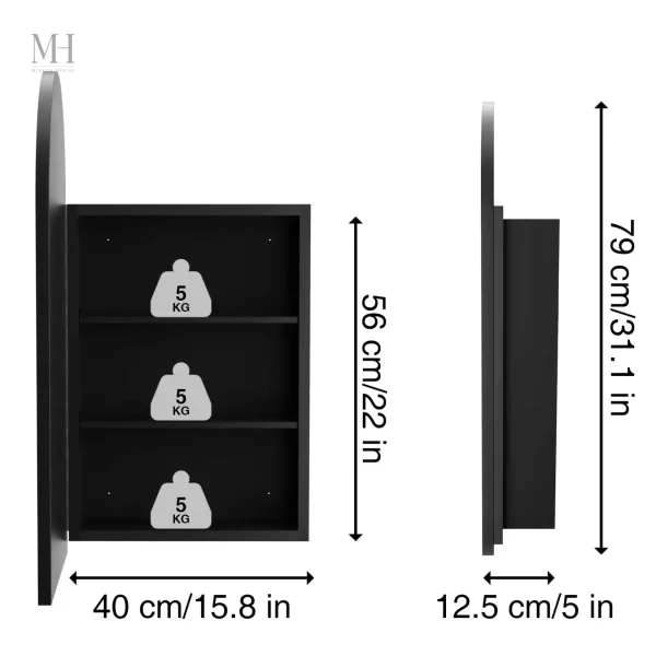 Solution de rangement efficace avec armoire miroir noir