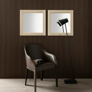 Miroir moderne en verre carré, dimensions 60x60 cm