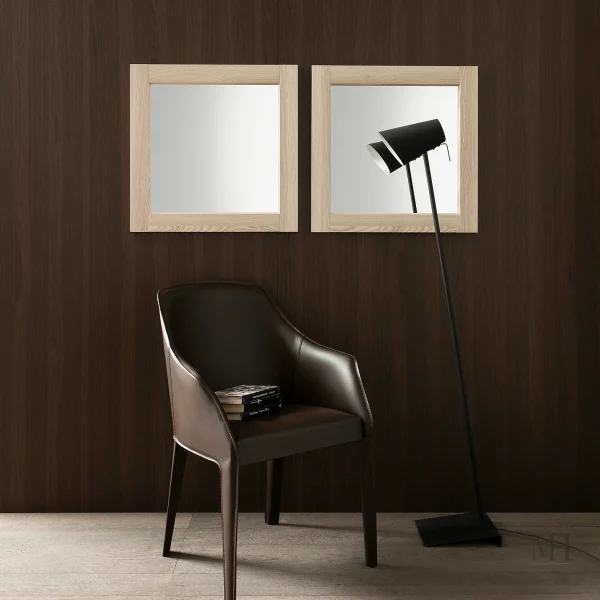 Miroir moderne en verre carré, dimensions 60x60 cm