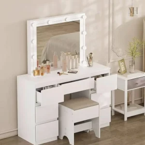 Coiffeuse élégante pour un espace beauté pratique